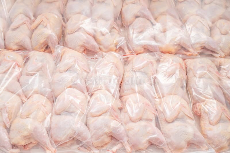 Dressed chickens on pallet